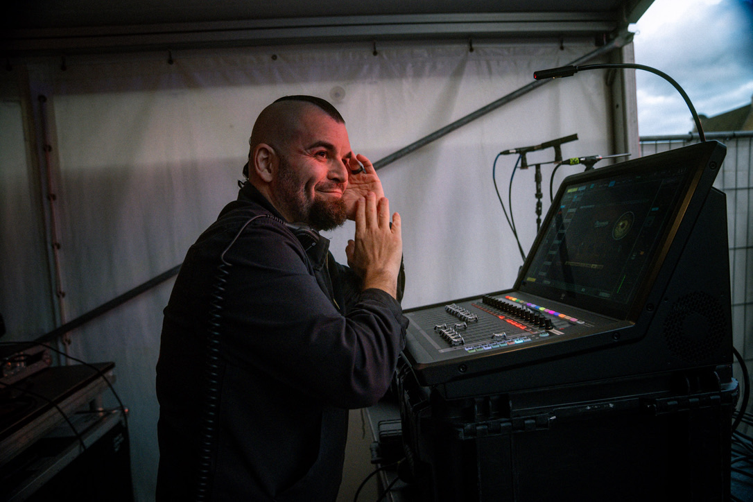 At the console